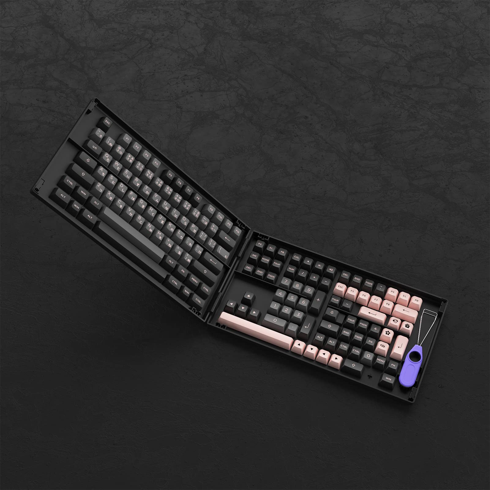AKKO Keycap - ASA Profile - Black & Pink Japanese Hiragana (158pcs